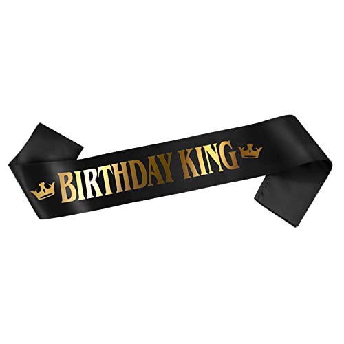 Grevosea 1 Stück Happy Birthday King Geburtstag Schärpe,Birthday Boy Sash,schwarzer Satin Geburtstag Schärpe,Birthday King Banner für Männer Jungen Geburtstag Party Dekoration Zubehör Grevosea 1 Stück Happy Birthday King Geburtstag Schärpe,Birthday Boy Sash,schwarzer Satin Geburtstag Schärpe,Birthday King Banner für Männer Jungen Geburtstag Party Dekoration Zubehör von Grevosea