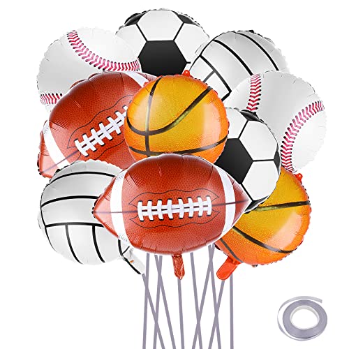 Basketball Luftballons 10 Stück 18 Zoll basketball deko geburtstag Sport Luftballons Fußball Ballons Baseball Luftballons Aluminiumfolie Ballon Mylar Ballons für Sport Thema Geburtstagsparty von Grevosea