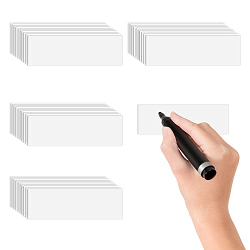 Grevosea 40 Stück Magnetstreifen Beschreibbar Magnetschilder Zum Beschriften Weiße Magnetische Etiketten Abwischbare Magnetische Etiketten für Whiteboards,schließfach,kühlschrank,klassenzimmer-7.5cm von Grevosea