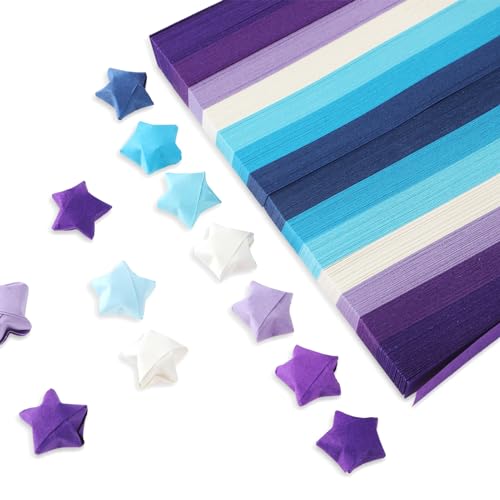 1080 Stück Origami Sterne Papier Papierstreifen Star Paper 21.5x1cm Doppelseitige Stern-Papierstreifen Papierstreifen zum Basteln für Diy-Papier-Bastelbedarf, Party-Dekoration, Schulunterricht von Grevosea