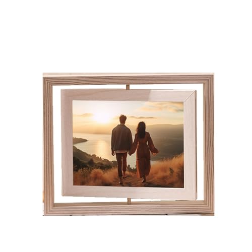 Grewod Foto Bilderrahmen A4 21x30 cm, Hellgrau, Fotorahmen aus Holz MDF & Acryl, Rechteck, Doppelseitig Drehbar, Horizontal & Vertikal für Tisch Grewod Foto Bilderrahmen A4 21x30 cm, Hellgrau, Fotorahmen aus Holz MDF & Acryl, Rechteck, Doppelseitig Drehbar, Horizontal & Vertikal für Tisch von Grewod