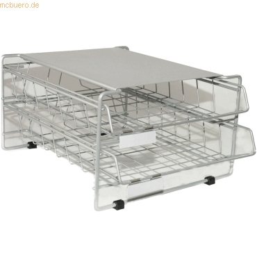Grieshaber Briefablage-Gestell 2 Körbe Längsformat B4 silbergrau Grieshaber Briefablage-Gestell 2 Körbe Längsformat B4 silbergrau von Grieshaber