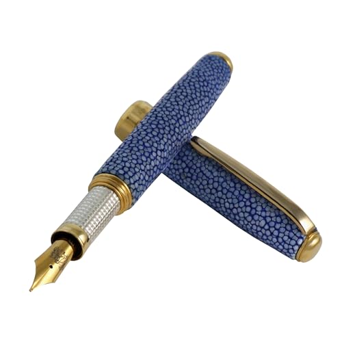 Grifos - Füllfederhalter aus Echtem Rochenleder - Farbe Meerblau - Griff aus Silber 925 - Vergoldete Details aus 18 Karat - Made in Italy - Jubiläumsgeschenk Grifos - Füllfederhalter aus Echtem Rochenleder - Farbe Meerblau - Griff aus Silber 925 - Vergoldete Details aus 18 Karat - Made in Italy - Jubiläumsgeschenk von Grifos