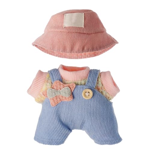Kleidung für Labubu, Overalls Kleidung Set für Labubu Puppe, 2 Stück Set Hut Overalls Outfit Premium Mode Niedlich für Labubu Puppen Zubehör (NO Doll) (Blau) von GrillGauge