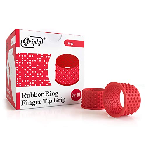Griply Gummi-Fingerspitzen | Fingerkissen | Fingerschutz aus Gummi | Fingerspitzenringe (groß) von Griply