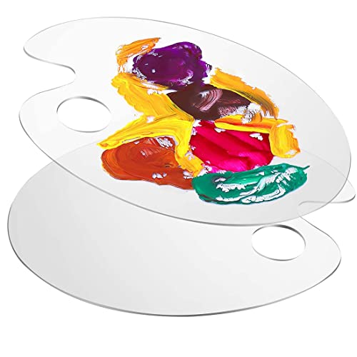 Grizef Mischpalette für Ölfarben, Malpalette mit Griffloch für acrylfarben, Handwerk Und Malerei，30 x 20 cm aus Kunststoff Für DIY Kunst(2 Stücke) von Grizef