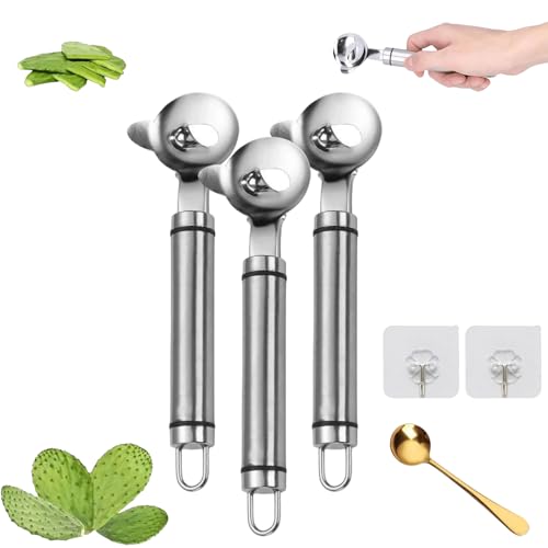 Cactus Peeler Spoon, Stainless Steel Cactus Peeler,2025 Upgrade Pelador De Nopales Con Espinas, 7.2x1.8in Multifunctional Cactus Peeling Knife With Long Handle For Kitchen Cooking (3pcs) von Grolomo