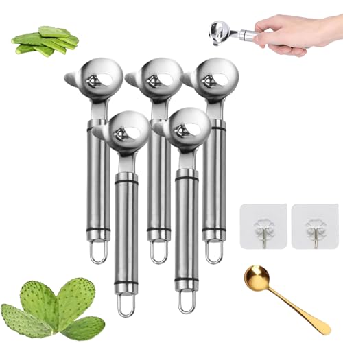 Cactus Peeler Spoon, Stainless Steel Cactus Peeler,2025 Upgrade Pelador De Nopales Con Espinas, 7.2x1.8in Multifunctional Cactus Peeling Knife With Long Handle For Kitchen Cooking (5pcs) von Grolomo