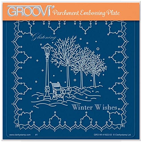 Clarity Stamps – Linda Williams Glitter Winter – Christmas Treasures A5 quadratischer Groovi Teller von Groovi