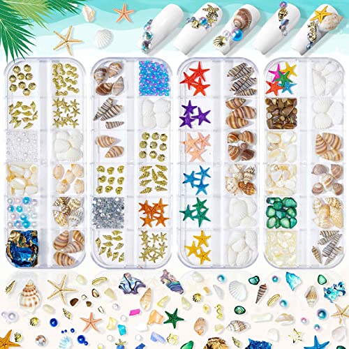 4 Kisten Ozean-Serie 3D Nagel Charms, 3D Nagel Kunst Dekorationen, 3D Nagel Rhinestones, Sommer Ozean Serie Nail Accessoires Shells Starfish Perlen Steine, etc. für Nagelkunst DIY 4 Kisten Ozean-Serie 3D Nagel Charms, 3D Nagel Kunst Dekorationen, 3D Nagel Rhinestones, Sommer Ozean Serie Nail Accessoires Shells Starfish Perlen Steine, etc. für Nagelkunst DIY von Grospe