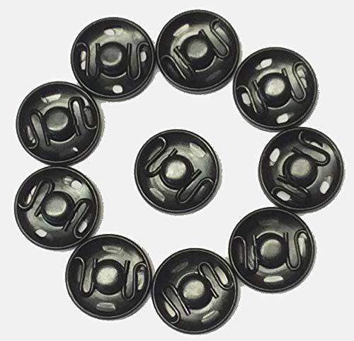 10 Druckknöpfe zum Annähen Metall 21 mm schwarz 10 Druckknöpfe zum Annähen Metall 21 mm schwarz von Großhandel für Schneiderbedarf