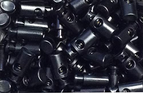 10 Kordelstopper 1-Loch Kunststoff bis 5 mm Kordelstärke schwarz leicht oval von Großhandel für Schneiderbedarf