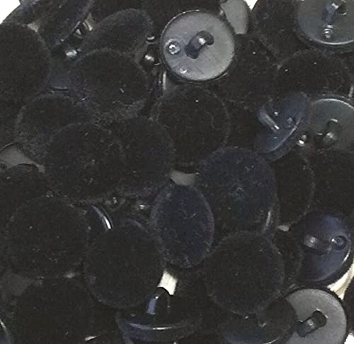 10 Samtknöpfe schwarz 13 mm von Großhandel für Schneiderbedarf