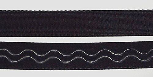 2 m Gummiband mit Silikon Beschichtung 17 mm schwarz Welle 2 m Gummiband mit Silikon Beschichtung 17 mm schwarz Welle von Großhandel für Schneiderbedarf