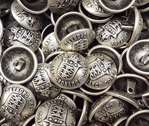 5 Wappenknöpfe/Uniformknöpfe 20mm altsilber von Großhandel für Schneiderbedarf