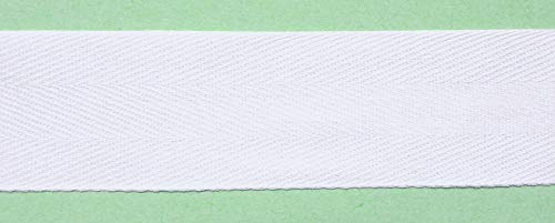 5 m Baumwollband 20 mm weiß 100% Baumwolle von Großhandel für Schneiderbedarf