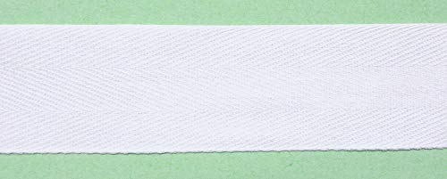5 m Baumwollband 20 mm weiß 100% Baumwolle von Großhandel für Schneiderbedarf