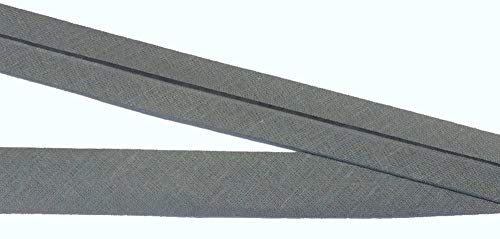 5 m Baumwollschrägband grau 20 mm vorgefalzt von Großhandel für Schneiderbedarf