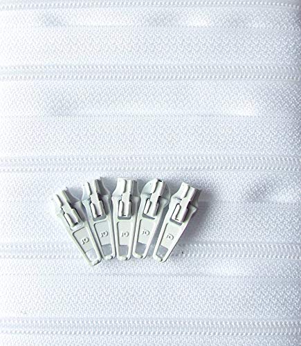 5 m Reißverschlüsse Meterware endlos weiß incl. 5 metall Schieber 4 mm-Spiral Kette für Bettwäsche 5 m Reißverschlüsse Meterware endlos weiß incl. 5 metall Schieber 4 mm-Spiral Kette für Bettwäsche von Großhandel für Schneiderbedarf