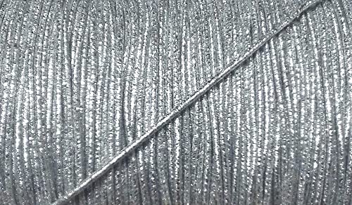 5 m elastische Kordel/Gummikordel Lurex Silber 2 mm von Großhandel für Schneiderbedarf