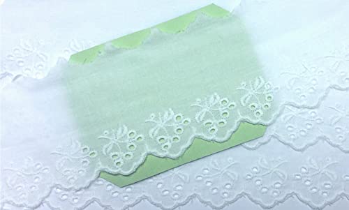 Baumwollspitze rein weiß mit Lochstickerei und Bogenkante 65 mm Baumwollspitze rein weiß mit Lochstickerei und Bogenkante 65 mm von Großhandel für Schneiderbedarf