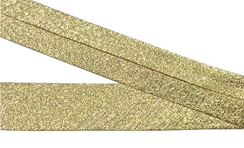 Großhandel für Schneiderbedarf 3 m Lurex-Schrägband Gold 20 mm vorgefalzt 2,33 €/m von Großhandel für Schneiderbedarf