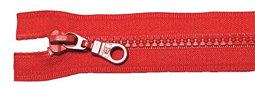 Reißverschluß Kunststoff teilbar für Jacken 45 cm rot von Großhandel für Schneiderbedarf