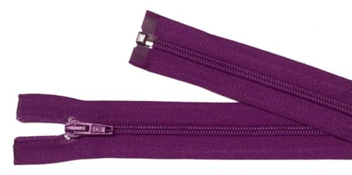Reißverschluß Kunststoff teilbar für Jacken 75 cm violett von Großhandel für Schneiderbedarf