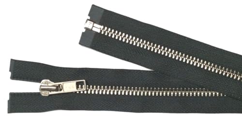 Reißverschluß Metall YKK teilbar für Jacken 62 cm dunkel grau silber von Großhandel für Schneiderbedarf