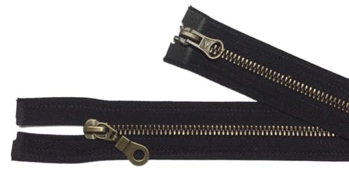 Reißverschluß Metall teilbar 2-Wege 75 cm schwarz Reißverschluß Metall teilbar 2-Wege 75 cm schwarz von Großhandel für Schneiderbedarf