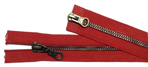 Reißverschluß Metall teilbar 2-Wege 80 cm rot Reißverschluß Metall teilbar 2-Wege 80 cm rot von Großhandel für Schneiderbedarf