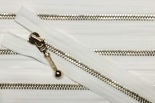 Reißverschluß Metall teilbar für Jacken 68 cm ivory mit goldener Kette YKK Reißverschluß Metall teilbar für Jacken 68 cm ivory mit goldener Kette YKK von Großhandel für Schneiderbedarf