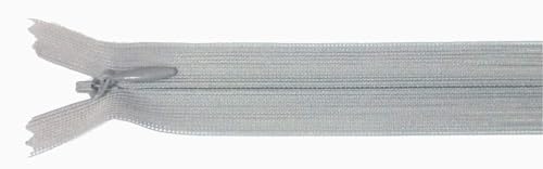 Reißverschluß nahtverdeckt nahtfein 60 cm hell grau von Großhandel für Schneiderbedarf