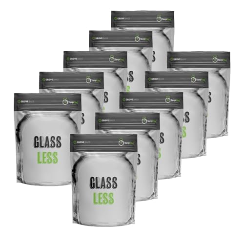 Grovebags Terploc Glaslose 15 Gramm Beutel, Reusabel, Patentiertes Verfahren, Polyethylen (PE), Reißverschluss, Klar, Mikroklima 58-62% zum Fermentieren und Lagern von Kräutern (10 Stück) von Grovebags