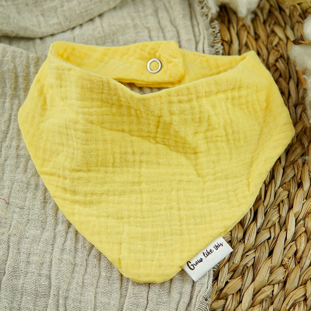Babyhalstuch, Dreieckstuch Aus Musselin Gelb, Musselintuch Für Babys, Halstuch Sabberlatz Babyhalstuch, Dreieckstuch Aus Musselin Gelb, Musselintuch Für Babys, Halstuch Sabberlatz von GrowlikethisShop