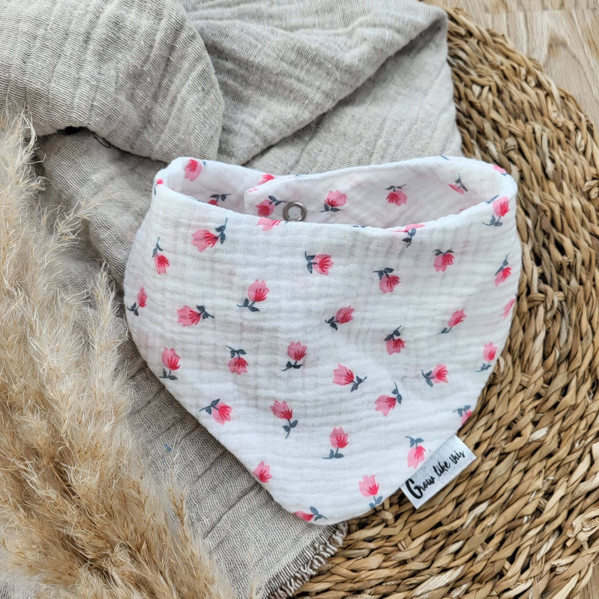 Babyhalstuch, Dreieckstuch Tulpen, Musselintuch Baby, Lätzchen Babyhalstuch, Dreieckstuch Tulpen, Musselintuch Baby, Lätzchen von GrowlikethisShop