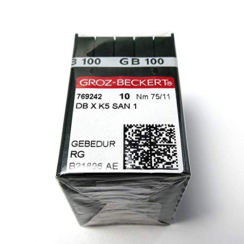 100 Groz Beckert Dbxk5 San1 Gebedur Titanium beschichtete Stickmaschinennadeln (11/75) von EVERNICE