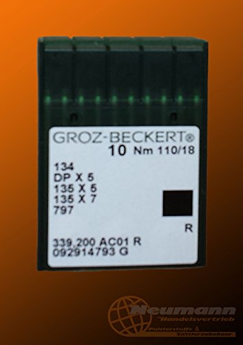 GROZ-BECKERT Nähmaschinennadeln | 10 Stück (10 Nm 110/18) von Groz-Beckert