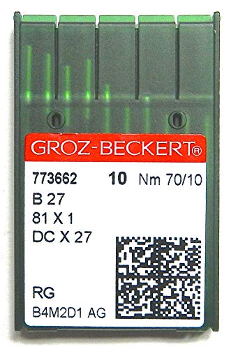Groz-Beckert 10 B 27 Rundkolben 81x1 / DC x 27 Industrie Nähmaschinen Nadeln St. 70/10 von Groz-Beckert