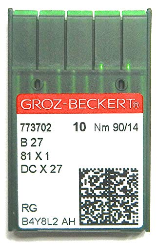 Groz-Beckert 10 B 27 Rundkolben 81x1 / DC x 27 Industrie Nähmaschinen Nadeln St. 90/14 von Groz-Beckert