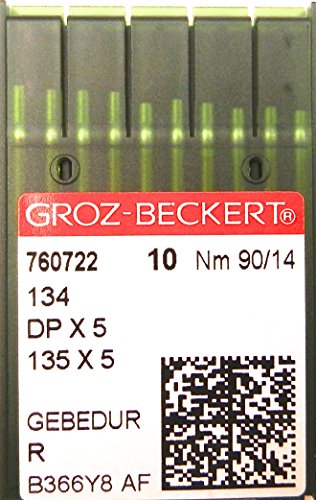 Groz-Beckert 10 Rundkolben DPx5 Nähmaschinen Nadeln System 134 (R) Industrie St. 90/14 von Groz-Beckert