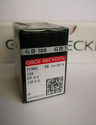 Groz Beckert 100 Nähmaschinen Nadeln Industrie Rundkolben DPx5 Nadelsystem 134R (Stärke 90) von Groz Beckert