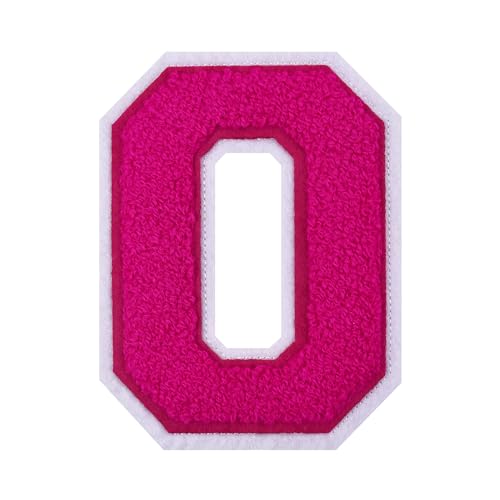 Chenille-Buchstaben-Aufnäher, 11,4 cm, Rosa, zum Aufbügeln, große Varsity-Buchstaben-Patches, Letterman, Jacke, Patches für Kleidung (Pink-O) von Grozon