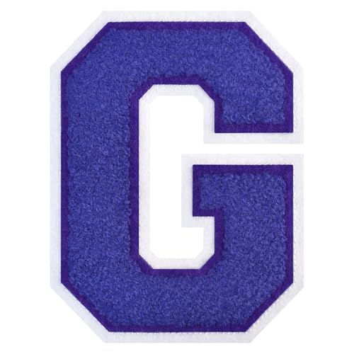 GROZON 11,4 cm Letterman Letterman Letters Chenille Embroidered Patch Varsity Letter Patches Iron on Letter Patches for Clothing Jackets Sportswear Jeans Bags (Lila, G) von Grozon