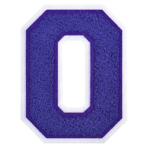 GROZON 11,4 cm Letterman Letterman Letters Chenille Embroidered Patch Varsity Letter Patches Iron on Letter Patches for Clothing Jackets Sportswear Jeans Bags (Lila, O) von Grozon