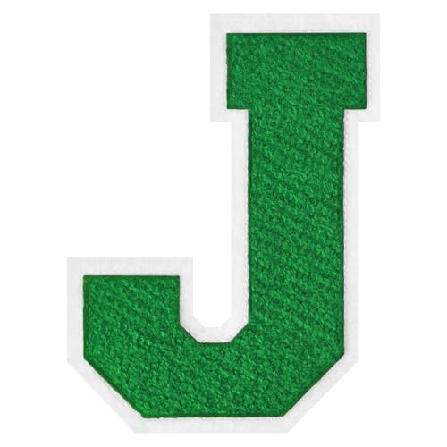 GROZON 15,2 cm große grüne Chenille-Buchstaben-Aufnäher, große Buchstaben zum Aufbügeln, Letterman, Jacke, Patch, Varsity-Patch, Chenille, bestickter Aufnäher für Kleidung GROZON 15,2 cm große grüne Chenille-Buchstaben-Aufnäher, große Buchstaben zum Aufbügeln, Letterman, Jacke, Patch, Varsity-Patch, Chenille, bestickter Aufnäher für Kleidung von Grozon