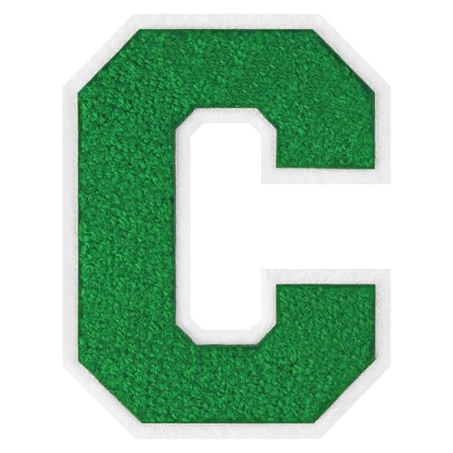 GROZON 15,2 cm große grüne Chenille-Buchstaben-Aufnäher, große Buchstaben zum Aufbügeln, Letterman, Jacke, Patch, Varsity-Patch, Chenille, bestickter Aufnäher für Kleidung GROZON 15,2 cm große grüne Chenille-Buchstaben-Aufnäher, große Buchstaben zum Aufbügeln, Letterman, Jacke, Patch, Varsity-Patch, Chenille, bestickter Aufnäher für Kleidung von Grozon