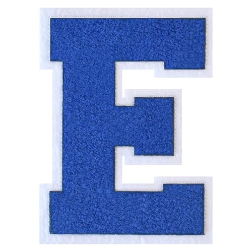 GROZON Blauer Chenille-Buchstaben-Aufnäher, groß, zum Aufbügeln, Letterman, Jacke, Patch, Varsity-Patch, zum Aufnähen, Chenille, bestickter Aufnäher für Kleidung GROZON Blauer Chenille-Buchstaben-Aufnäher, groß, zum Aufbügeln, Letterman, Jacke, Patch, Varsity-Patch, zum Aufnähen, Chenille, bestickter Aufnäher für Kleidung von Grozon