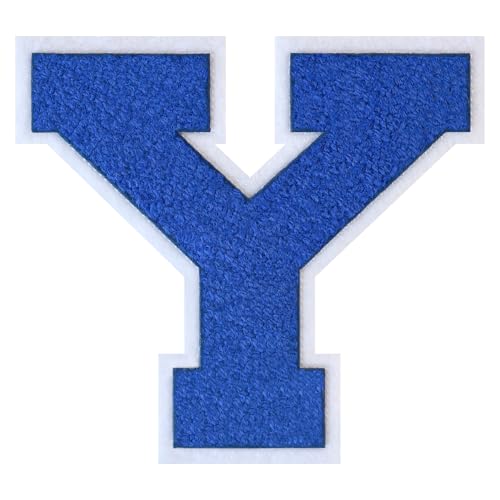 GROZON Blauer Chenille-Buchstaben-Aufnäher, groß, zum Aufbügeln, Letterman, Jacke, Patch, Varsity-Patch, zum Aufnähen, Chenille, bestickter Aufnäher für Kleidung GROZON Blauer Chenille-Buchstaben-Aufnäher, groß, zum Aufbügeln, Letterman, Jacke, Patch, Varsity-Patch, zum Aufnähen, Chenille, bestickter Aufnäher für Kleidung von Grozon