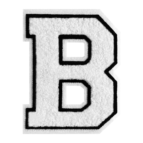 Varsity Buchstabenaufnäher, Chenille, 11,4 cm, Buchstabenaufnäher, große Buchstaben zum Aufbügeln für Kleidung, Weiß von Grozon